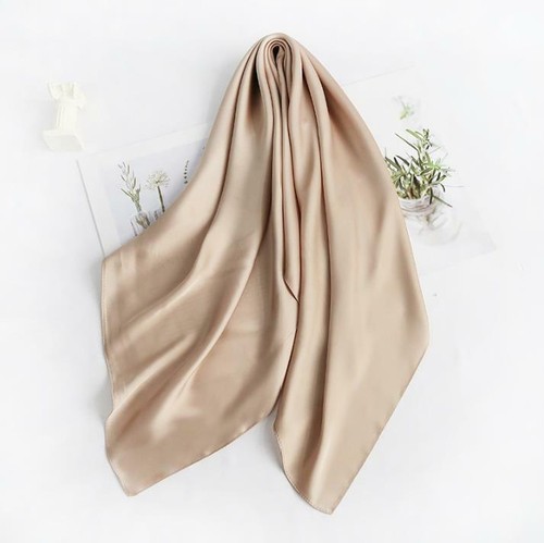 Solid Color Women 28" x 28" Square Silk Large Scarf Wrap Shawl Stole Scarves - Picture 5 of 20