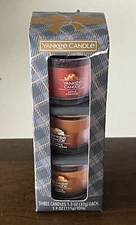 Yankee Candle Three Mini Candle Gift Set Apple Pumpkin, Pumpkin Banana Scone…..