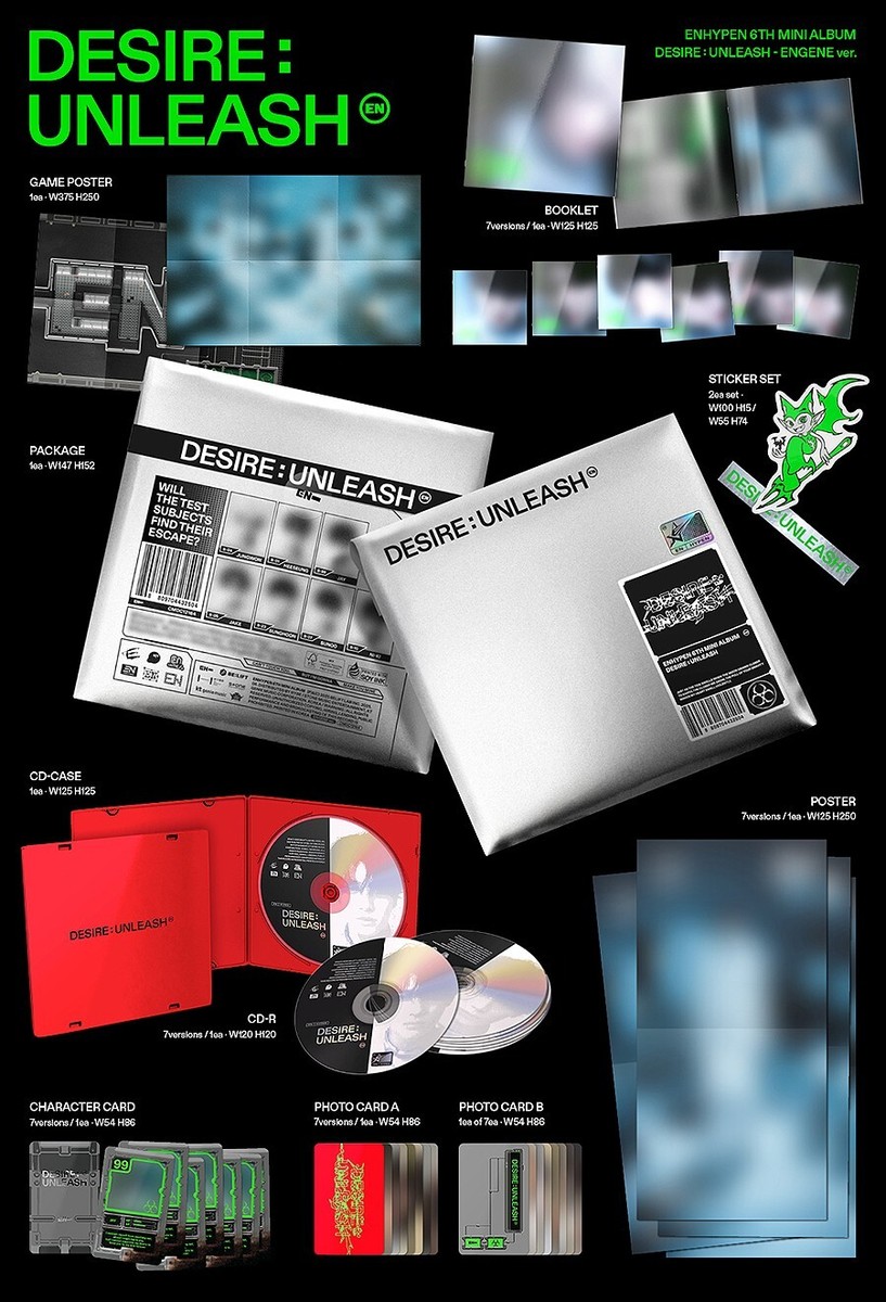 ENHYPEN [DESIRE:UNLEASH] 6th Mini Album ENGENE Ver/CD+Booklet+3