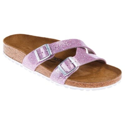 Birkenstock Yao Adjustable Slide Sandal Cosmic Sparkle Lavender Narrow 38 7-7.5