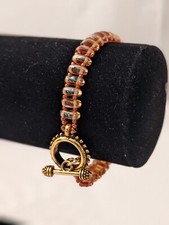 Czech Glass Beaded Bracelet, 7.25 Inches, Handmade