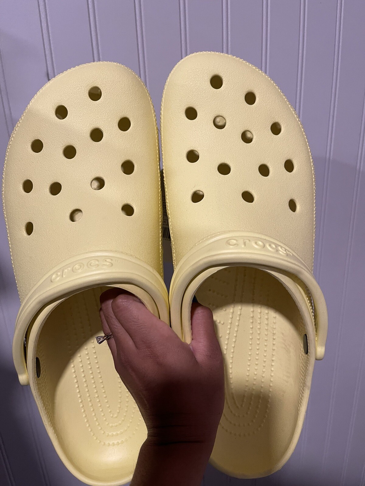 PANTOFOLA D’ORO Sandali ciabatte zoccoli uomo UNISEX Crocs gialli taglia 17 US nuovi con etichette