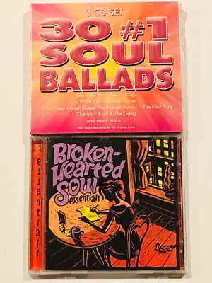 30 #1 Soul Ballads 3 CD SET Marvin Gaye The Dells NEW +BONUS Broken Hearted CD !
