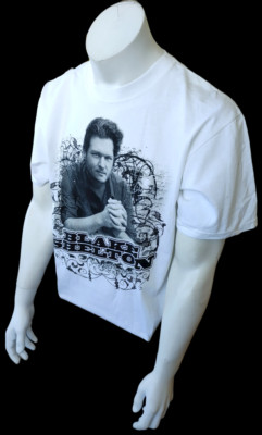 Anvil Men's Blake Shelton Hillbilly Bone 2010 Tour White Shirt Size Large