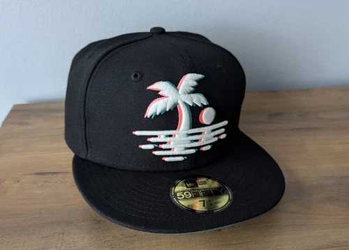 New Era 59Fifty Fitted Cap Hat Club Glow in the Dark VHS Sunset Clink  - 7 1/8