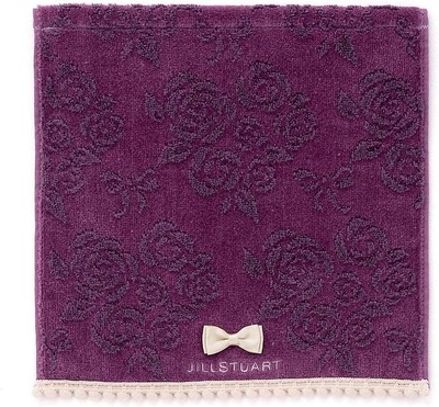 JILLSTUART Rosenstrauß Handtuch Taschentuch lila flauschig süß Band 25 x 25 cm