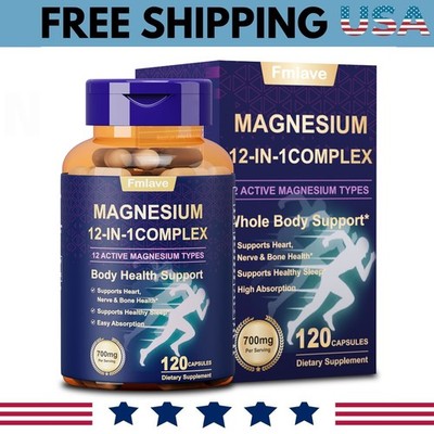 Magnesium 12 in 1 Complex 700mg - Glycinate Citrate Malate Taurate Fmlave 120ct
