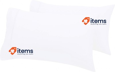 Amazon Basics 400 Fadenzahl Kissenbezug, Set Mit 2, Weiß, 80 CM L X 50 CM W