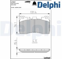 Delphi LP3867 Bremsbelagsatz FüR Scheibenbremse Bremsbelagsatz