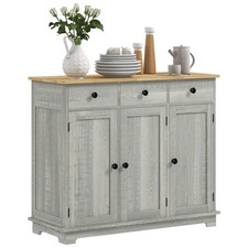 Buffet Cabinet, Coffee Bar Cabinet with 3 Drawers, Light Gray