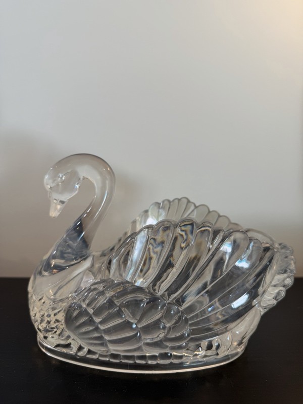 Vintage Regaline Plastic Clear Swan MCM