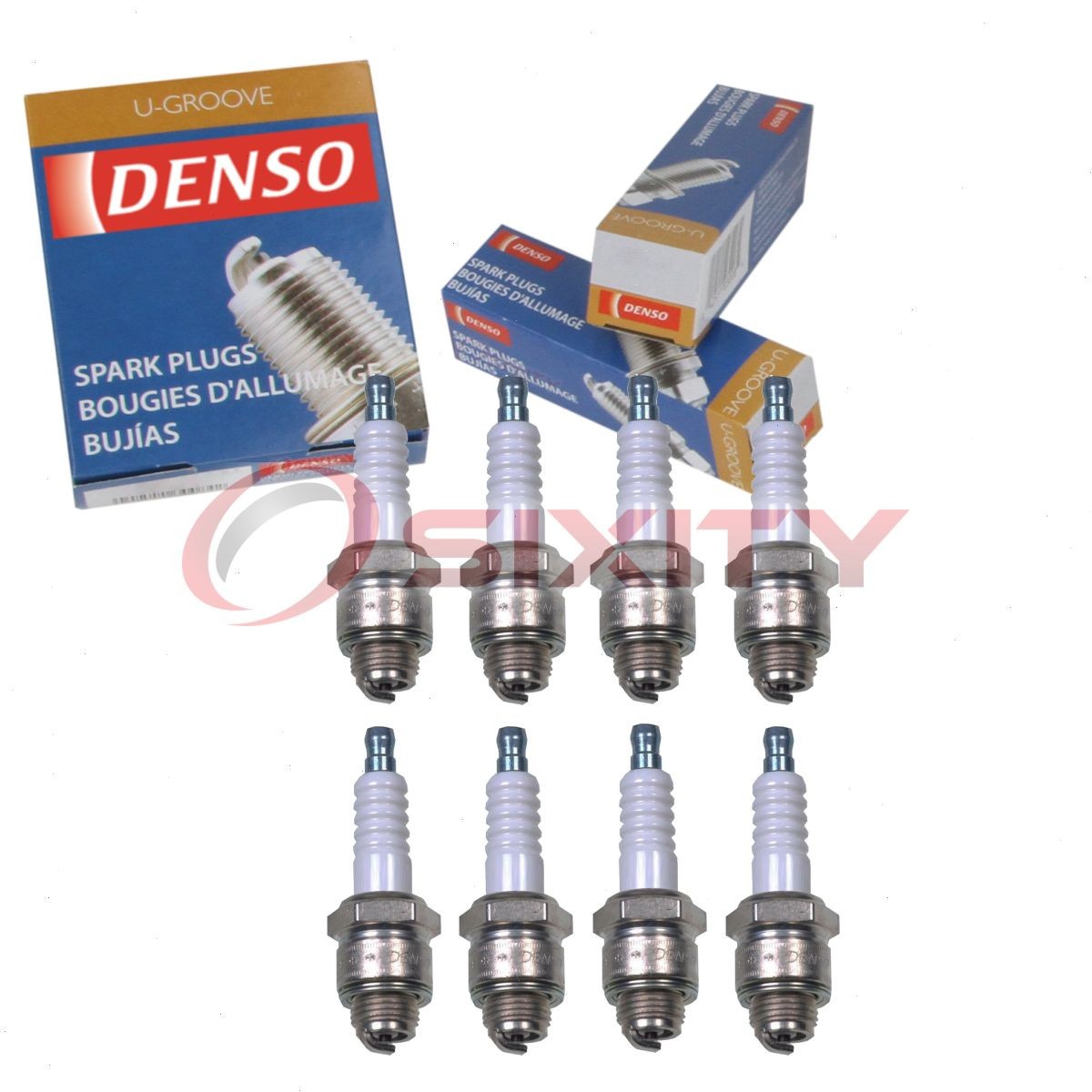 8 pc DENSO 6008 Standard U-Groove Spark Plugs for W14-U 3210 295 Ignition gv