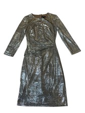 Simply Vera Vera Wang Balck & Silver Shiny Rouched Stretch Dress Size XS EUC