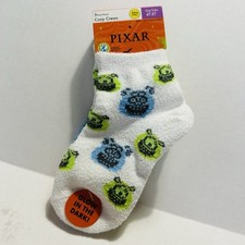 Toddler Monsters Inc Socks 4T 5T - Mike  Sully- Glow In The Dark 3 Pairs