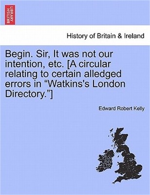 Begin. Sir, It Was Not Our Intention, Etc. [a Circular Relating to Certain Alled