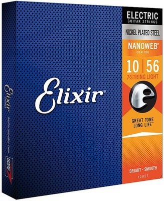 Elixir 12057 7-String Nanoweb Light 010-056   Saiten für 7-Saitige E-Gitarre