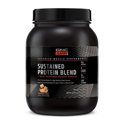 GNC AMP Sustained Protein Blend - Cinnamon Toast (28 Servings) 29 Servings