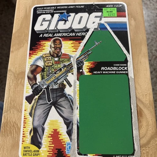Vintage 1986 G.I. Joe ROADBLOCK  Full UNPUNCHED  Card Back GI 86 G.I.Joe ARAH