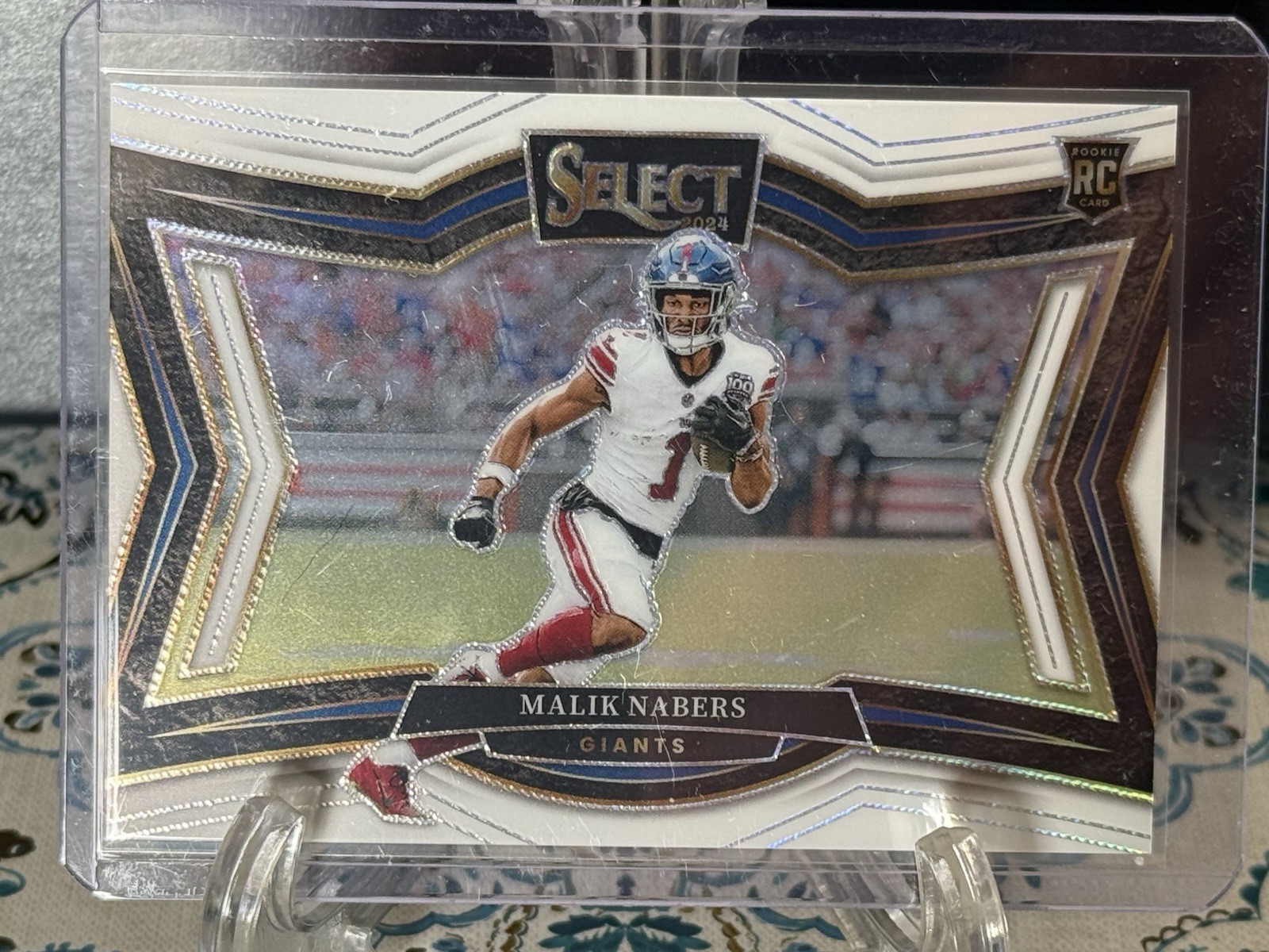 2024 Panini Select White Prism Malik Nabers Field View #35/35 Bookend - Giants