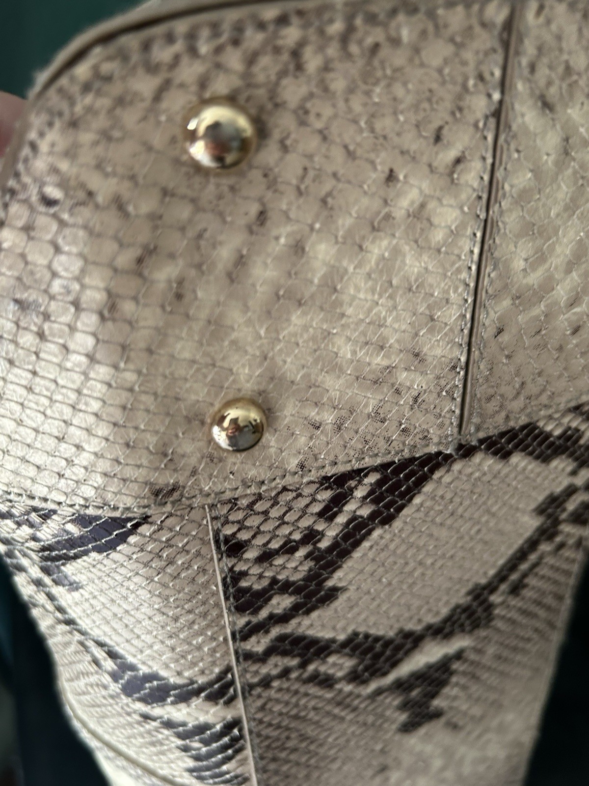 St John PYTHON Snakeskin Tote Handbag 16"x10"x6" … - image 8