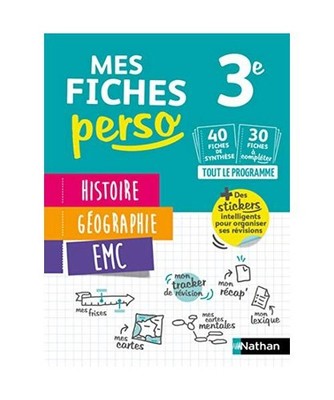 Mes fiches perso Histoire Géographie Enseignement Moral et Civique 3e [3], Pech