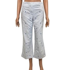 Tommy Hilfiger 10 embroidered palm striped crop pant P 3112