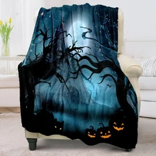Cute Halloween Blankets for Kids/Teens/Women/Men/Adults, Spooky Blanket for B...