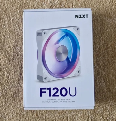 NZXT F120U 120mm Ultra RGB PC Case Fan White Mint Open Box Review Sample - Image 1 of 4