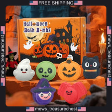 Halloween Bath Bombs Gift Set for Kids and Women, 6 Spooky Shapes, Handcrafted