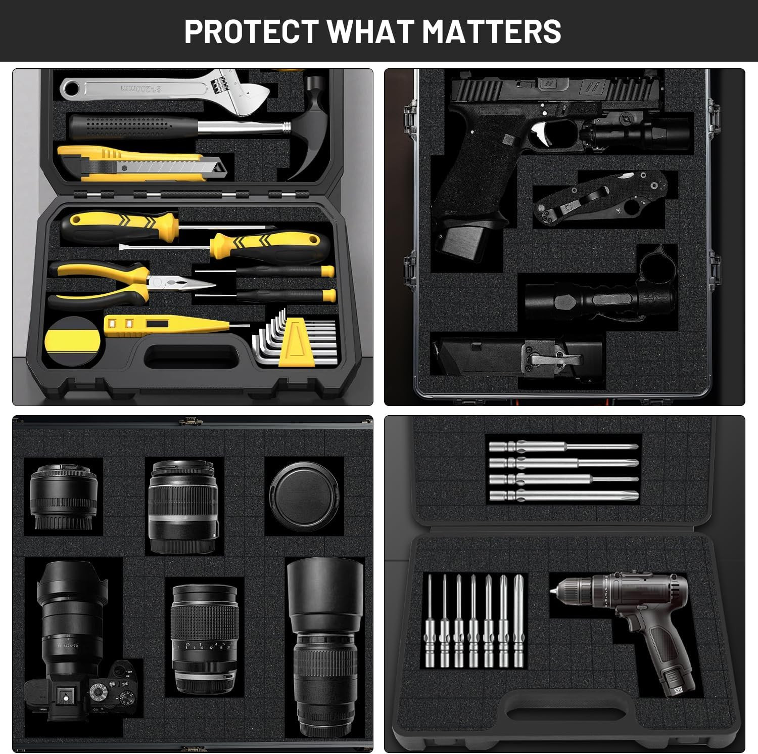 4 PCS 16X12X2 Inch Pick and Pluck Foam Inserts for Cases - Professional-Grade To