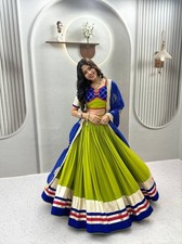 Navratri Pure Cotton Lehenga Choli Heavy Ribbon Work Garba Outfit
