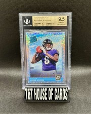 2018 Optic Lamar Jackson Rated Rookie White Sparkle SSP RC BGS 9.5