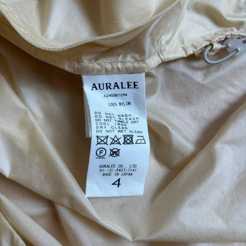 AURALEE Light Nylon Half Zip Pullover Yellow Size 4 Used image 4