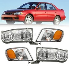 For Toyota Corolla 2001-2002 Chrome Headlights Corner Signal Lamps Lr Set 4pcs