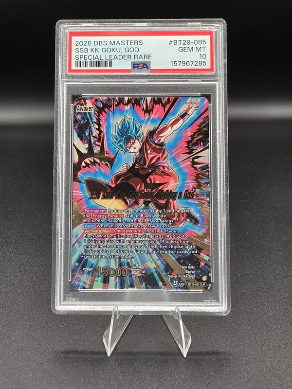 Fearsome Rivals BT29-085 Kaio-Ken Son Goku, Striking a God Special Leader PSA 10