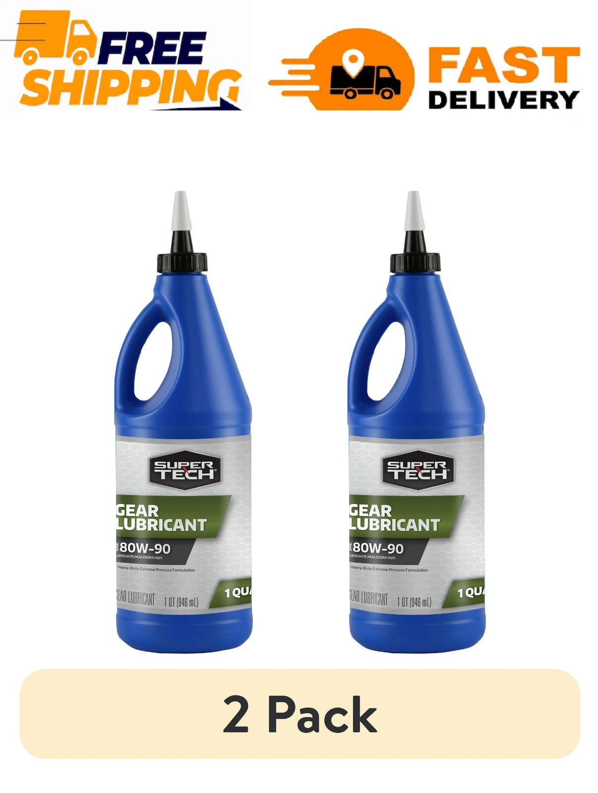(2 pack) Super Tech 80W-90 Gear Oil