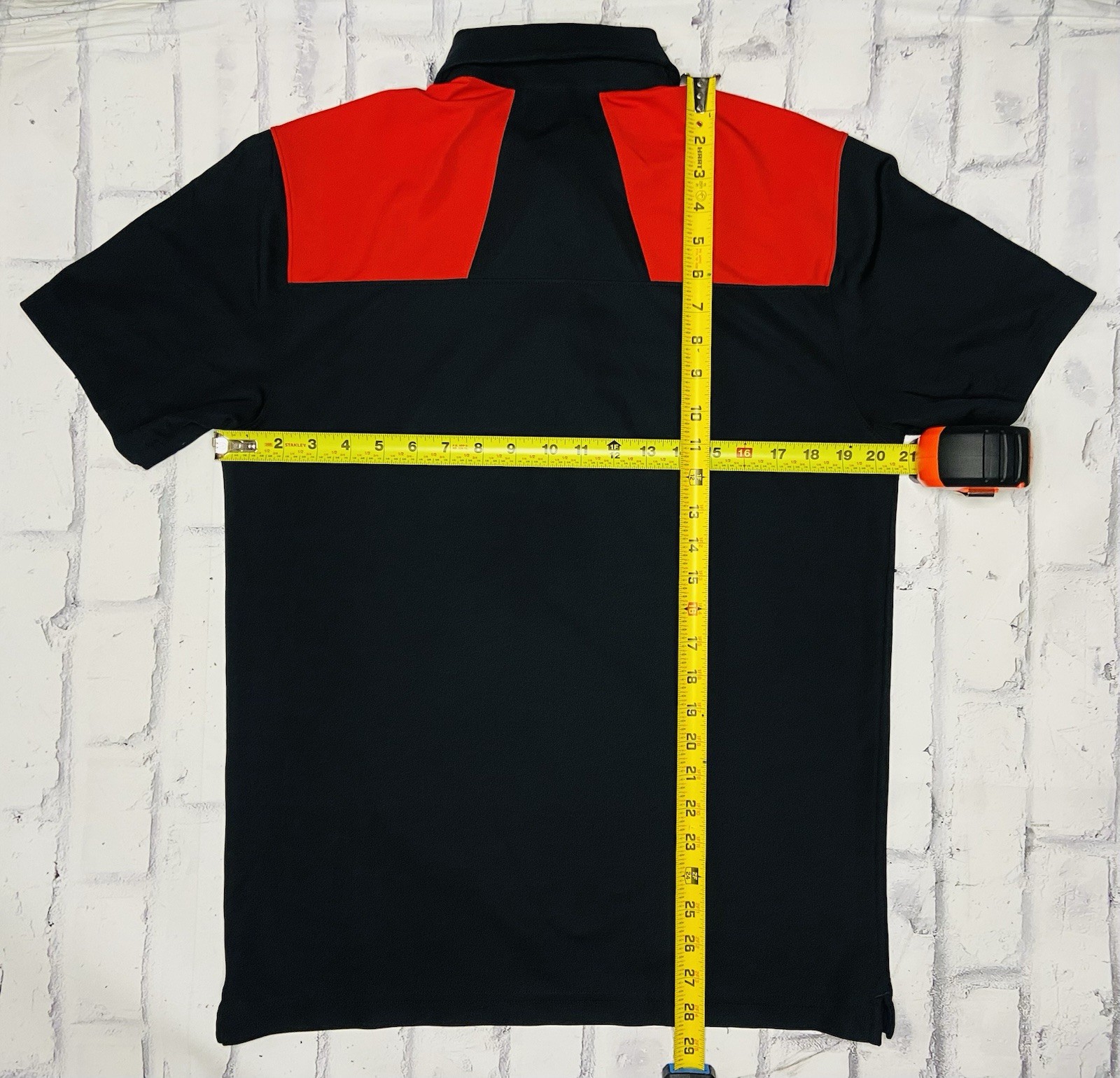 Under Armour NCAA Maryland Terps Racing Men's Black Red Polo; M thumbnail 5