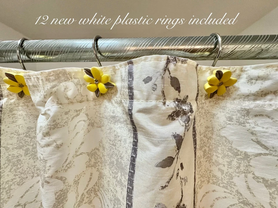 JC Penney Home Collection Polyester Floral Shower Curtain Preowned EUC 71”Lx68”W - Image 3 of 4