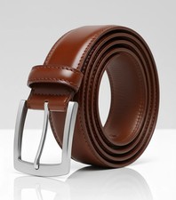 Men's Dress Belt Brown Leather Belts for Jeans