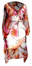 Bohemian Summer Tunic Beach Cover Up Embellished Neckline Dress