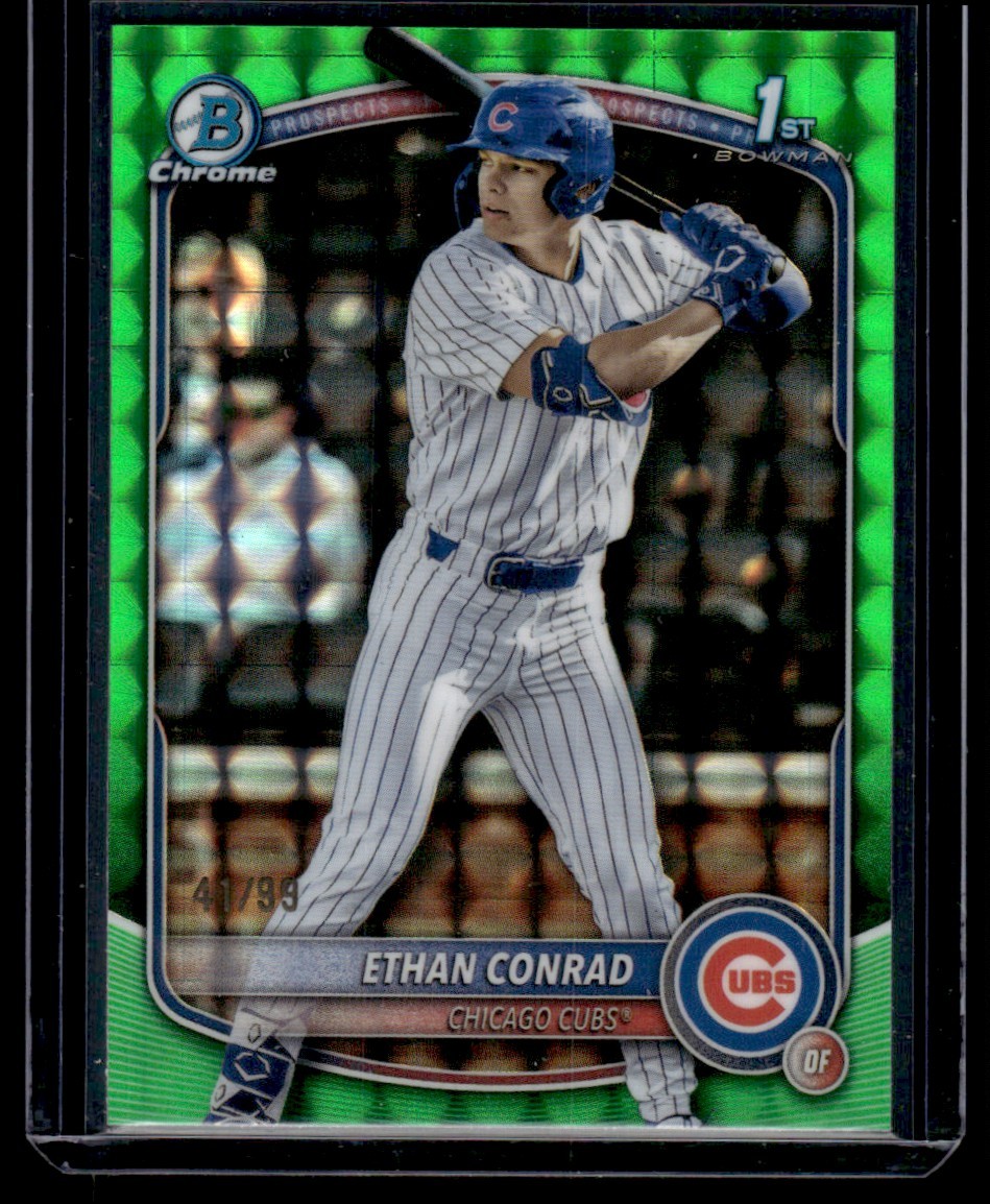 ETHAN CONRAD 2025 BOWMAN DRAFT CHROME GREEN #BDC-17 GREEN REFRACTOR 41/99
