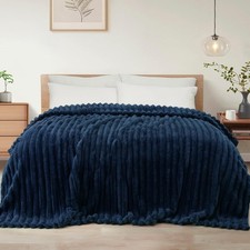 Queen Size Flannel Fleece Blanket Super Soft Lightweight Cozy All Season 90x90
