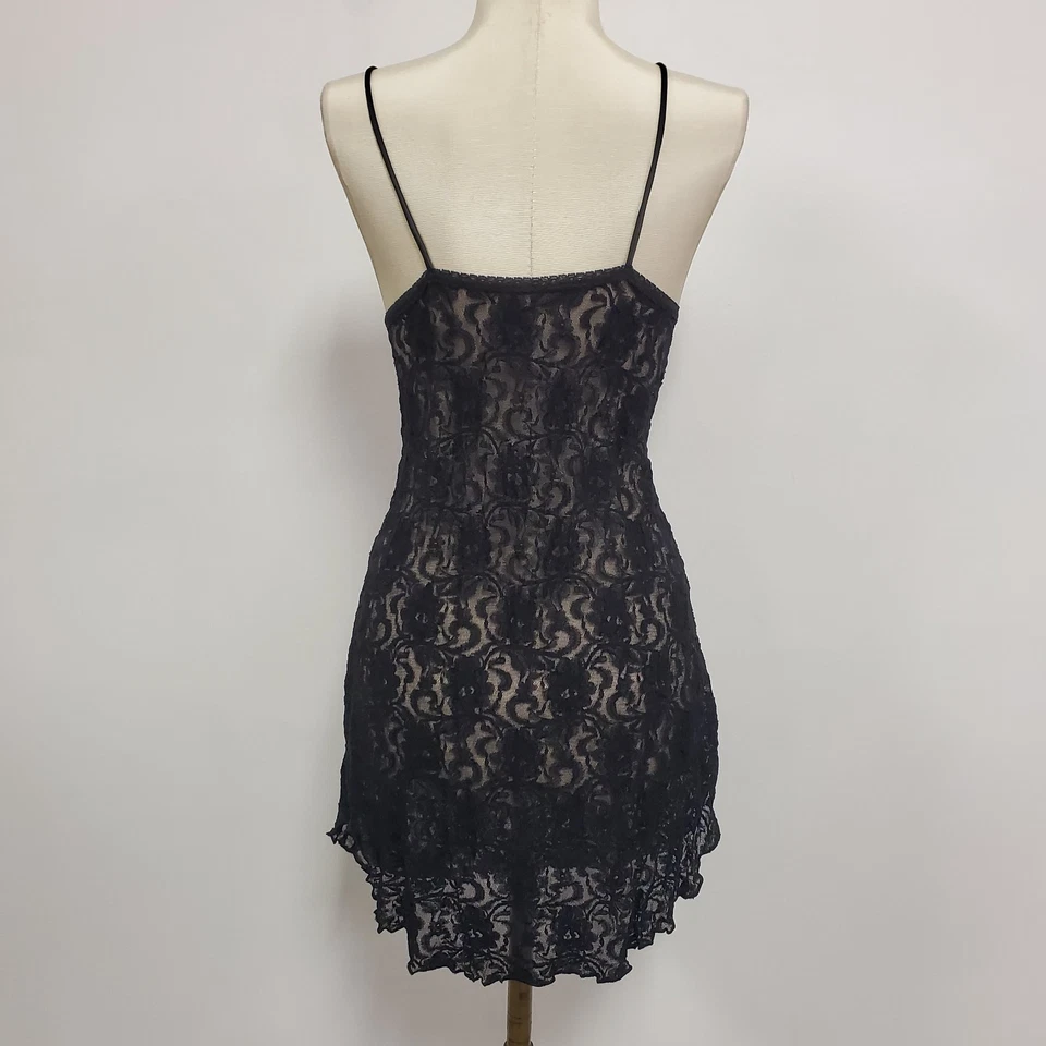 Cami de encaje caprichoso hada grunge Y2K sin marca para mujer talla S coqueta negra Foto 3 de 4