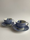 SPODE Blue Room Collection Georgian Series “Floral” Set of 2 Tea Cups & Saucers