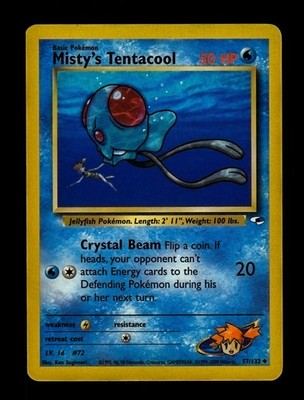 LP Unlimited Misty's Tentacool 57/132 Gym Heroes Pokemon 2000 Ken Sugimori
