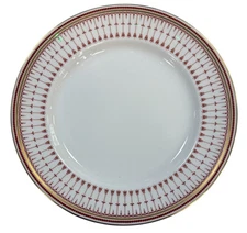 SPODE KENSINGTON PATTERN RUST WITH GOLD TRIM SALAD PLATE SET OF 11 RARE RETIRED