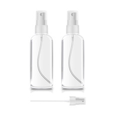 2 Pack Spray Bottles 1oz Clear Plastic Empty Refillable Mini Spritzer for Travel