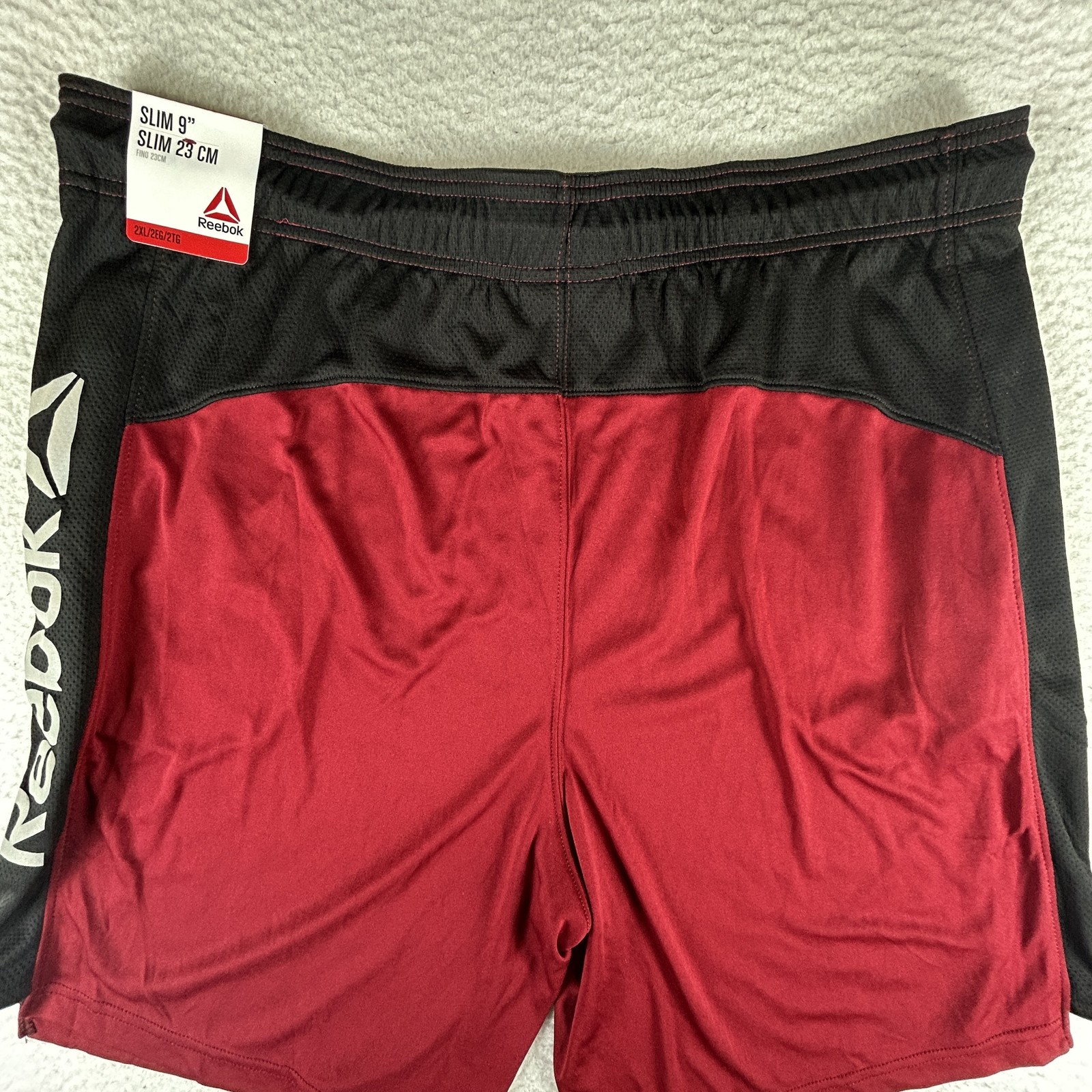 Reebok Shorts Mens 2XL Red Black Slim 9" Athletic Training Polyester New Tags thumbnail 9