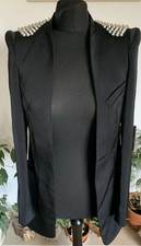 ZARA BLACK LONG SPIKE STUDDS OPEN BLAZER JACKET SIZE M