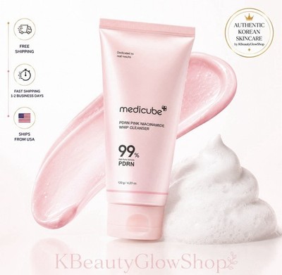 Medicube PDRN Pink Niacinamide Whip Cleanser 120g Deep Clean Glass Skin Korean
